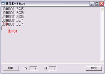 通信ポートモニタ